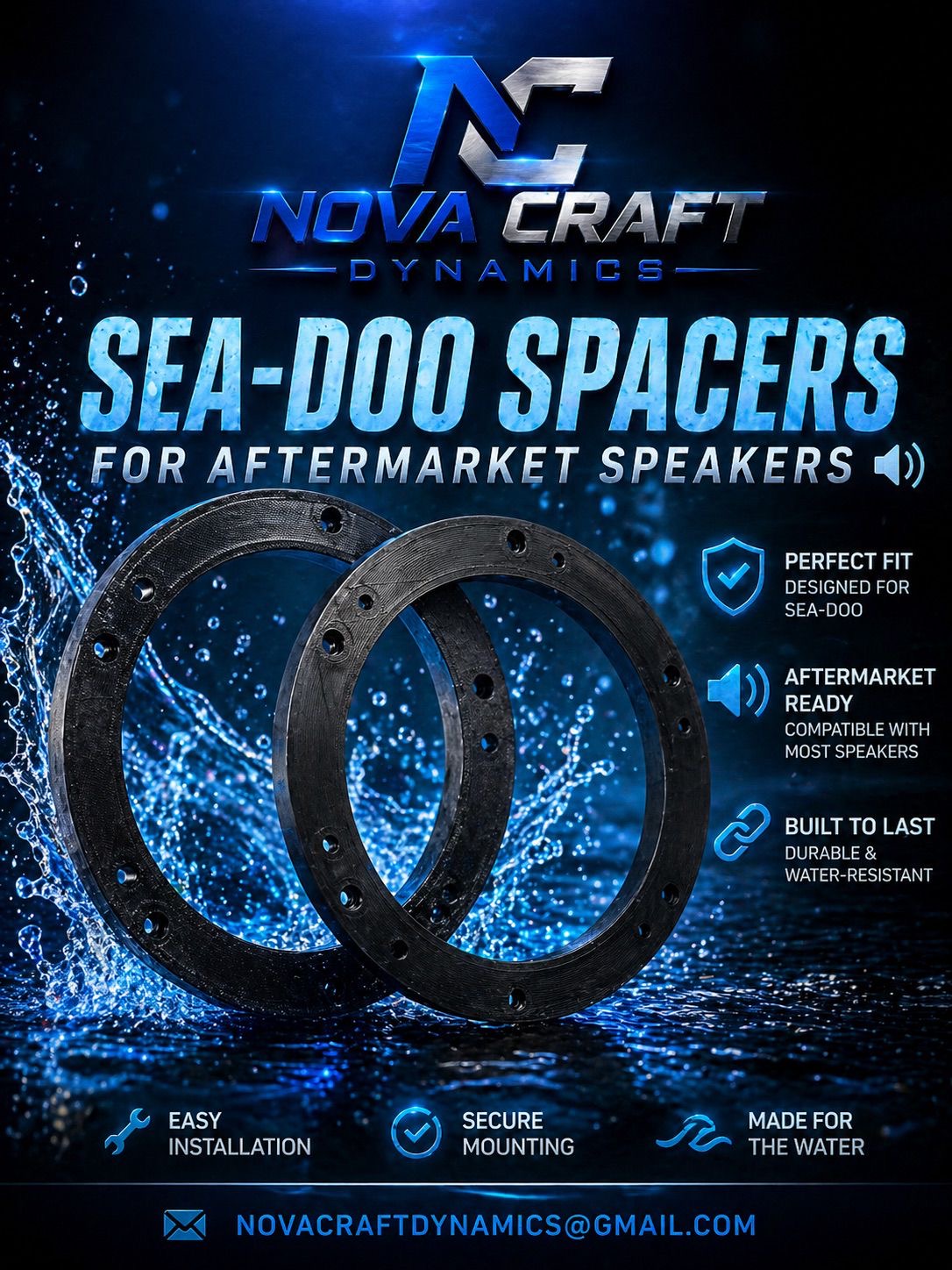 Aftermarket Speaker Spacers for Sea-Doo